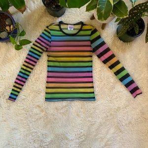 Mesh Rainbow Striped Top 🌈